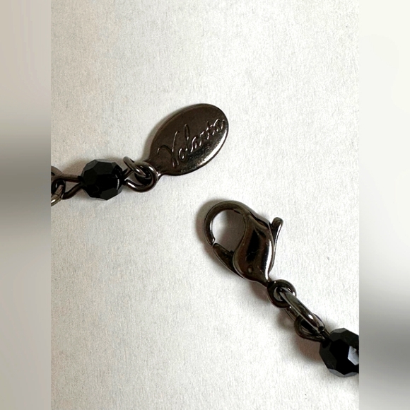 YOLANTA COLLECTION HANDMADE NECKLACE DOUBLE/JET BLACK  AND CLEAR CRYSTAL 15”. - Picture 8 of 11